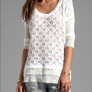 NWT Free People Cream Open Knit Sweater